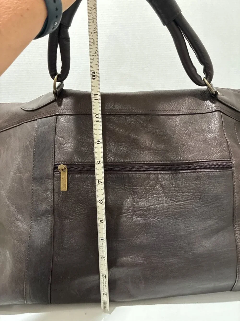 DAVID KING COLOMBIAN LEATHER 25' TOP ZIP WEEKENDER DUFFEL BAG CHOCOLATE